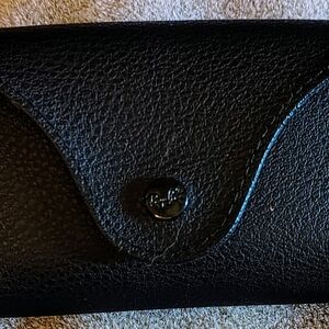 Ray-Ban Black Textured Glasses Case With Lens Cleaner Cloth.